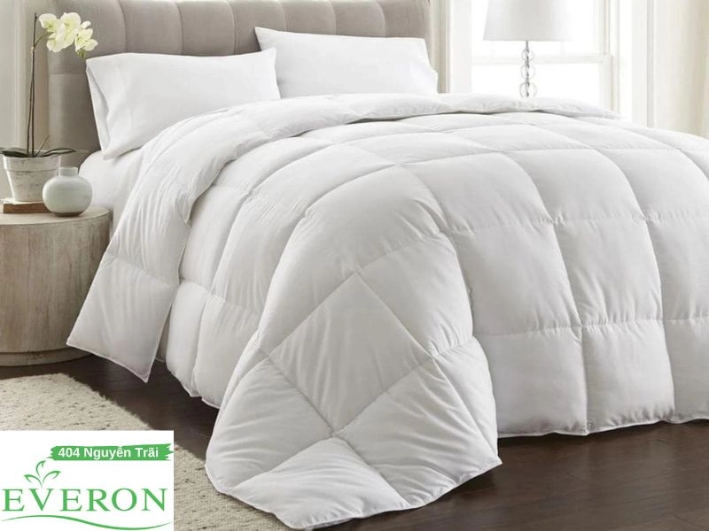 Chăn siêu nhẹ Everon trong phòng ngủ thoáng sáng
