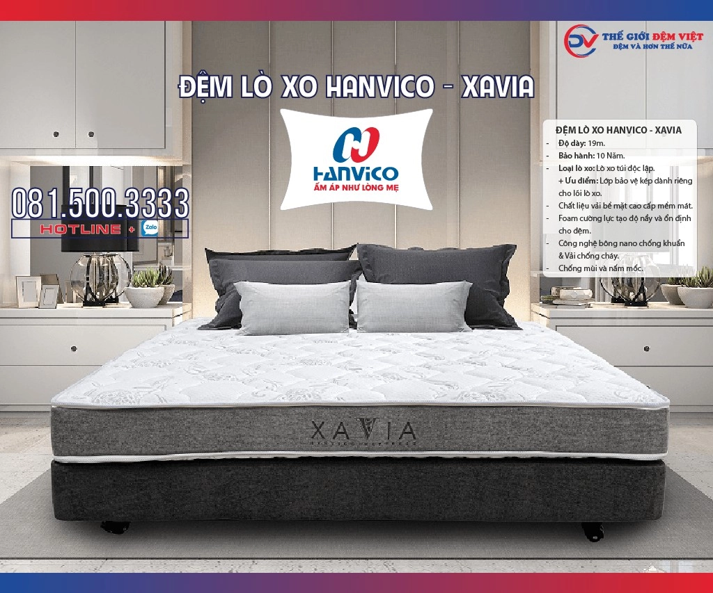 nằm thử đệm lò xo túi Hanvico tại cửa hàng