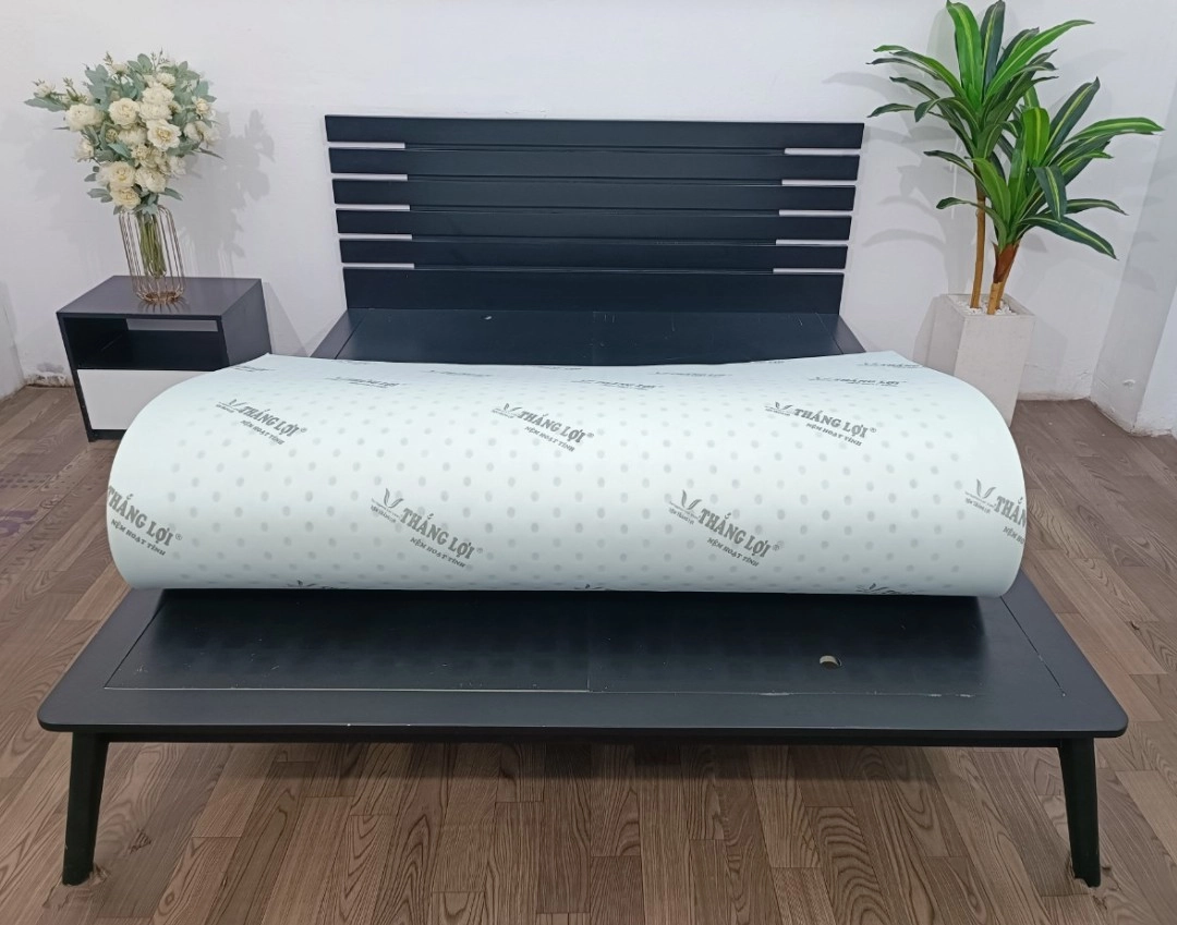 Nệm cao su Thắng Lợi cận cảnh bề mặt lỗ thoáng