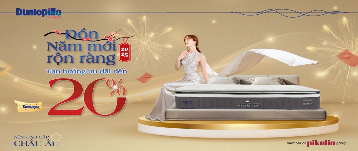 Phòng khách sạn trang bị nệm Dunlopillo cao cấp