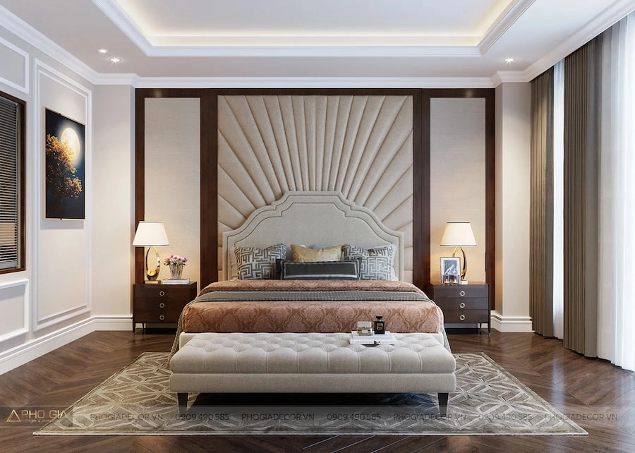 phòng ngủ sang trọng với đệm King Koil trung tính