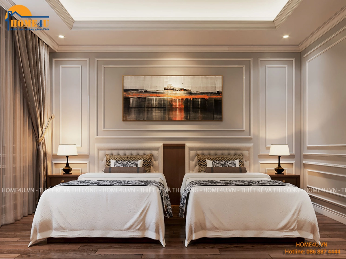 Phòng ngủ tinh tế với Everon phối màu be