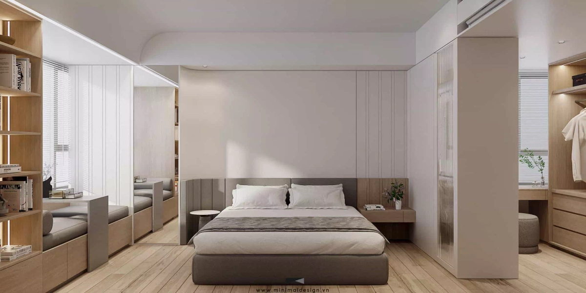 phòng ngủ tối giản cùng đệm King Koil êm ái