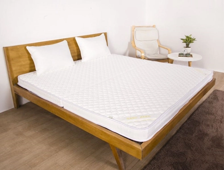 so sánh độ dày đệm Hanvico bông ép thực tế