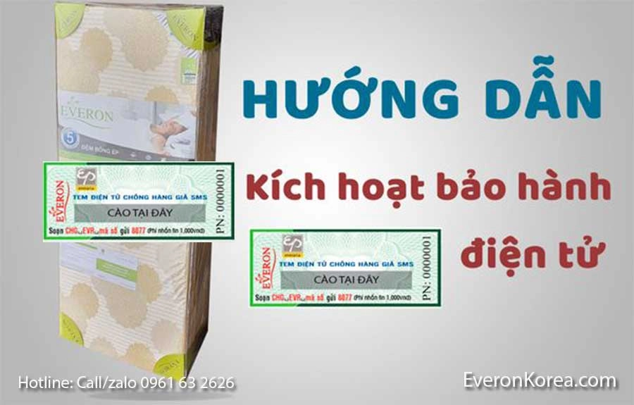 tem bảo hành Everon và gói vận chuyển vào nhà