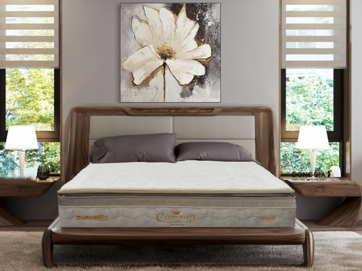 Thợ kỹ thuật đưa nệm Dunlopillo vào thang máy