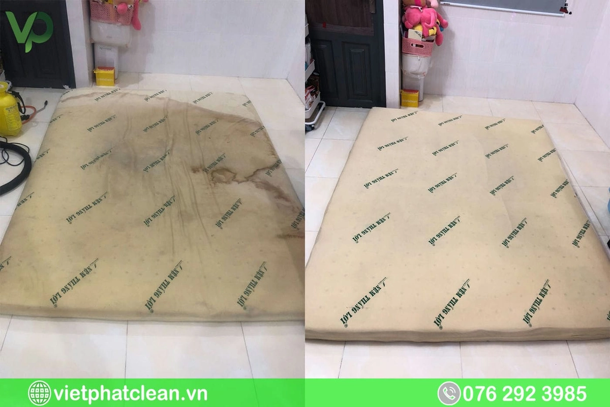 vệ sinh mặt nệm King Koil bằng máy hút bụi