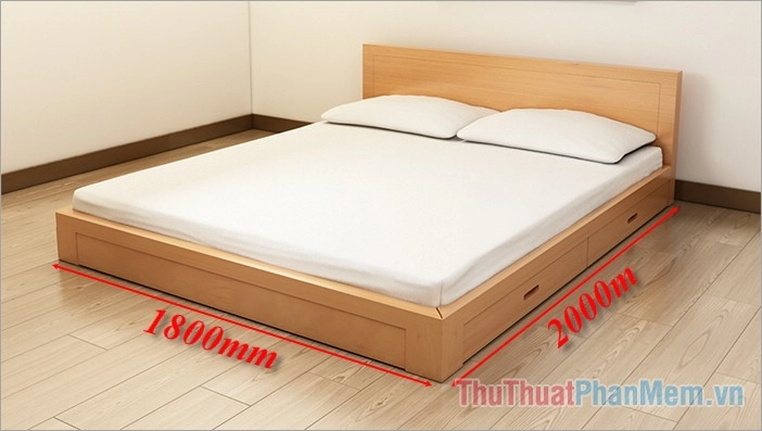 bảng kích thước giường phổ biến và Elan