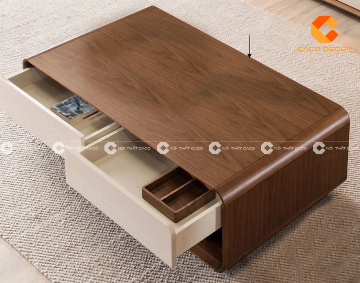 bố cục bàn trà nhật với ba đệm tròn hài hòa
