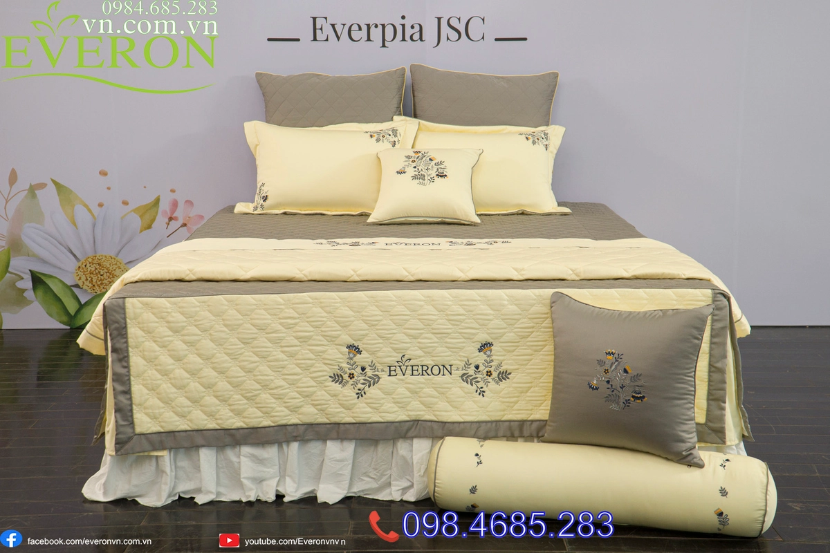 bộ ga Everon Tencel phối màu trung tính