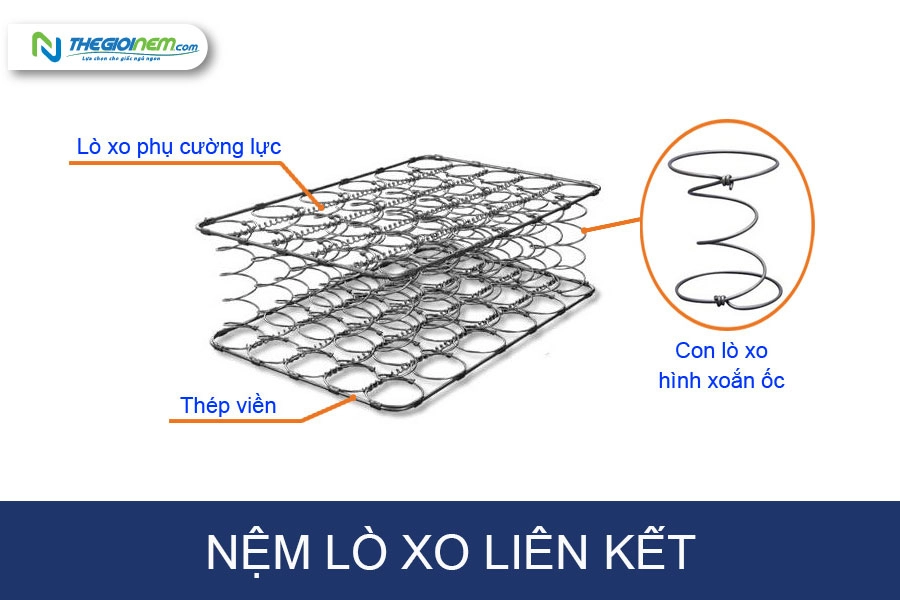 Cắt lớp cấu tạo nệm lò xo và lớp bọc