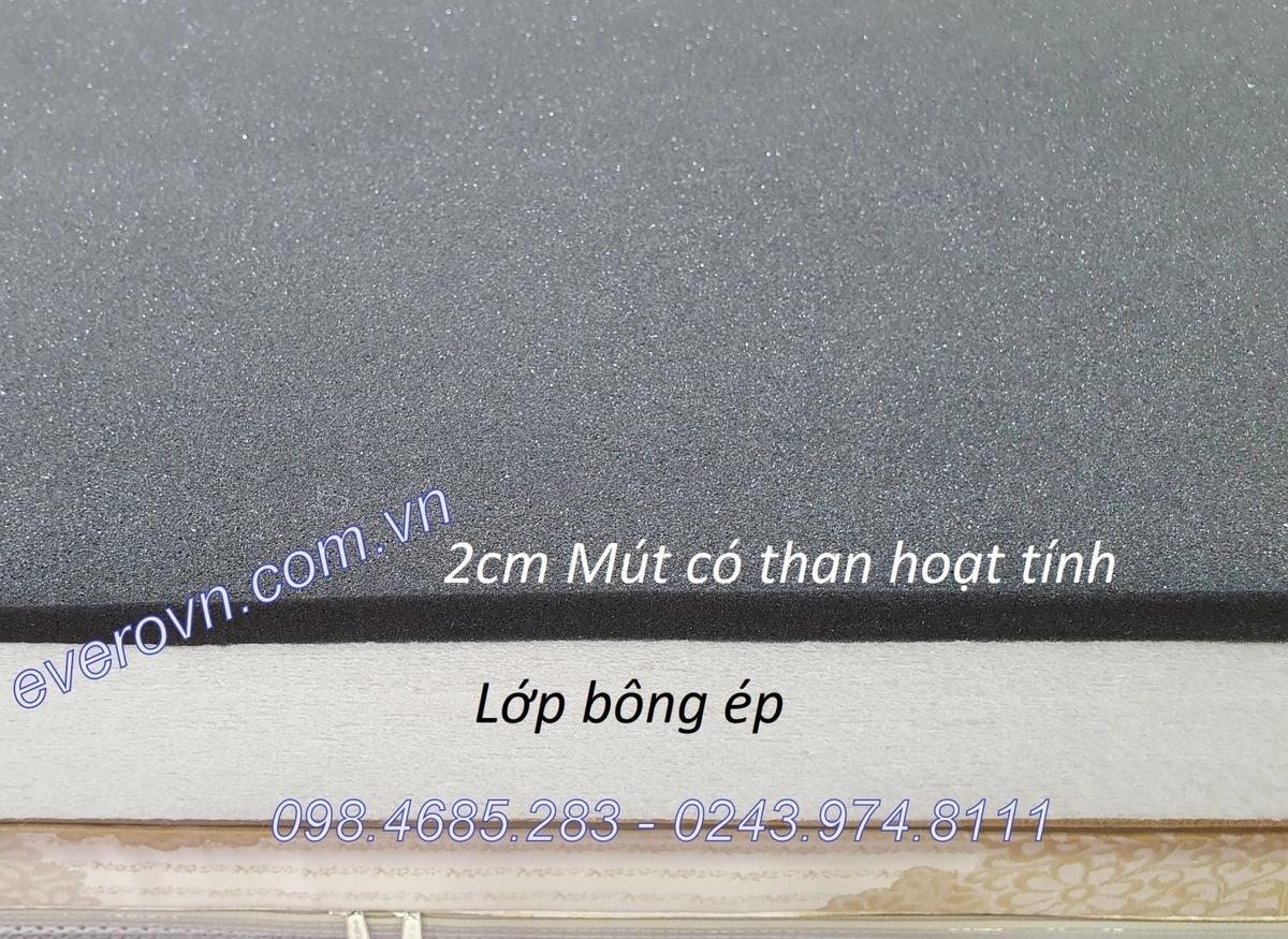 Cấu tạo đệm than hoạt tính Everon cắt lớp
