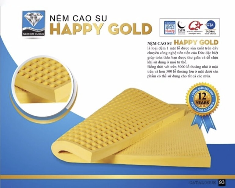 Cấu trúc lỗ thoáng nệm Kim Cương Happy Gold cận cảnh