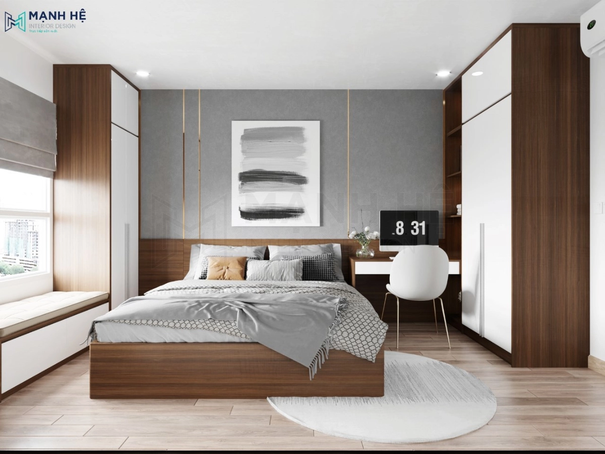 Đệm Everhome trong phòng ngủ phong cách tối giản
