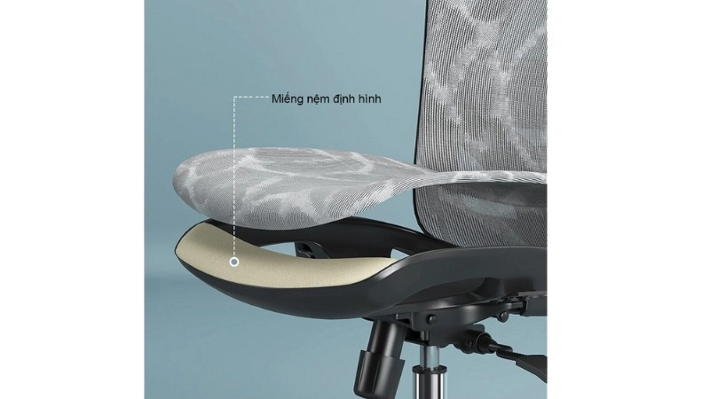 đệm ngồi lót ghế cao su thoáng khí cùng thước đo kích thước