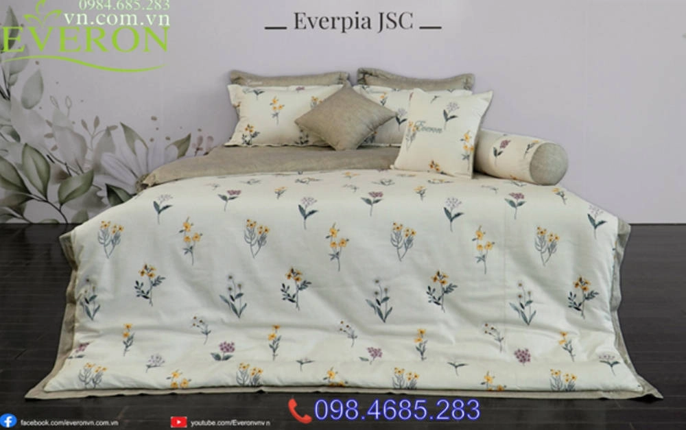 đệm và gối cao su Everon trong không gian ngủ