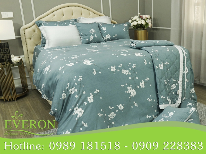 Ga chần bông Everon phối nội thất phòng ngủ