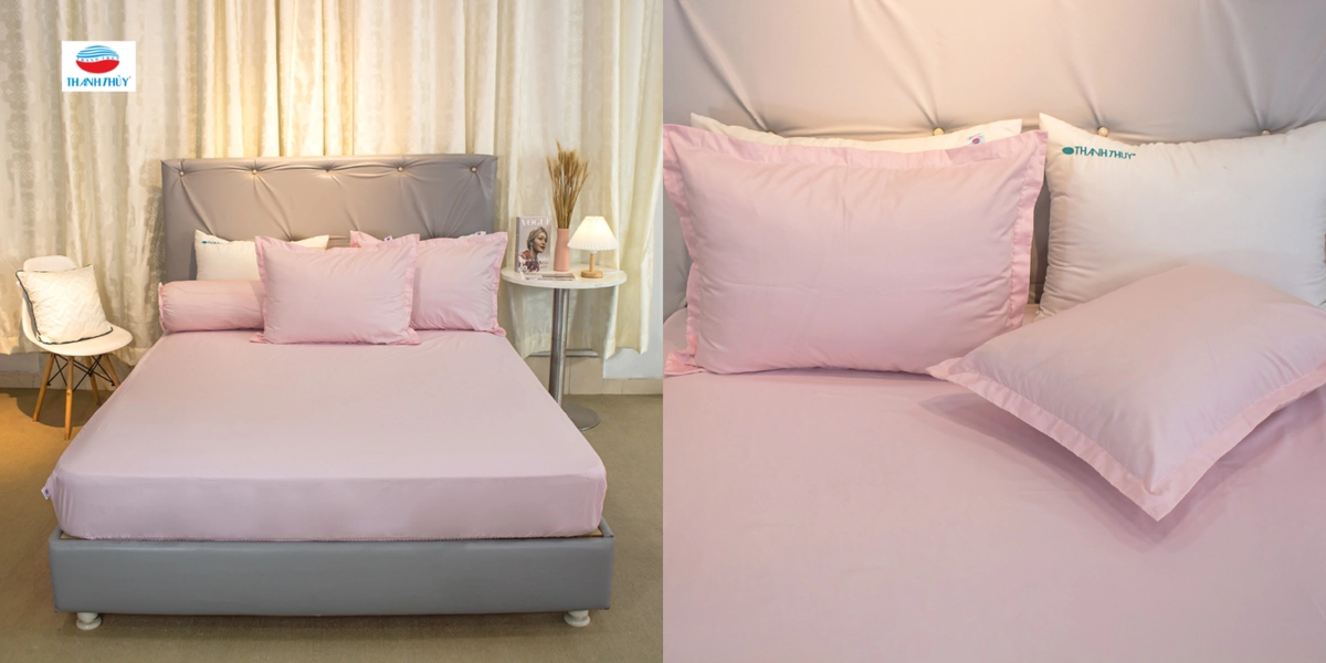 giặt bộ ga gối cotton bằng nước ấm nhẹ