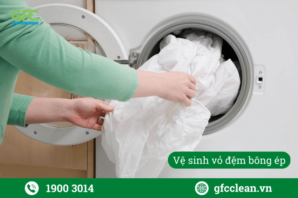 giặt vỏ đệm tròn và phơi nơi thoáng gió