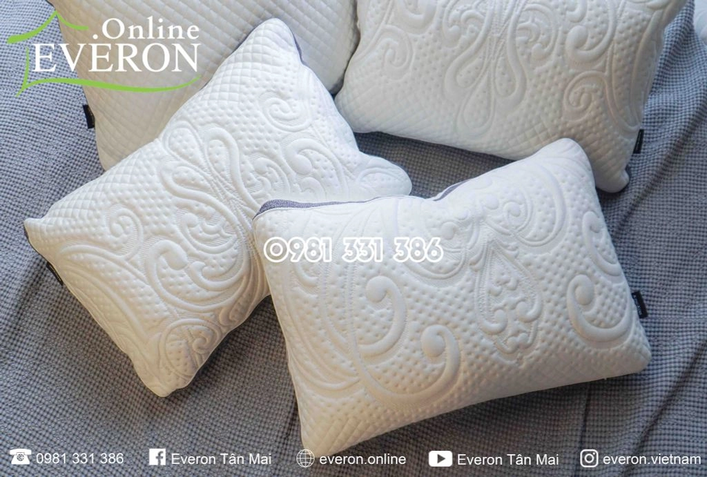 gối cao su Everon dáng cổ điển và ôm cổ
