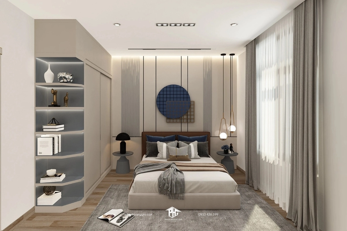 Không gian phòng ngủ với đệm Tuấn Anh gọn gàng