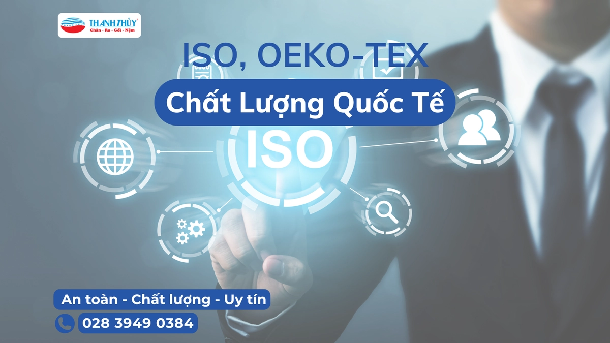 logo eco Institut Oeko Tex và LGA trên hộp đệm cao su