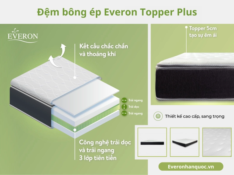 lõi bông ép Everon kháng khuẩn thoáng khí