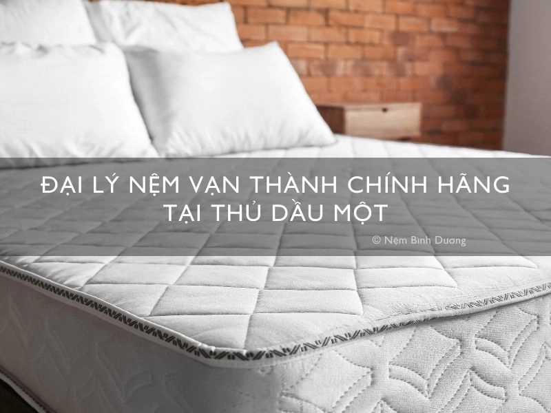 Nệm Vạn Thành 180x200 10cm đặt trên giường gỗ
