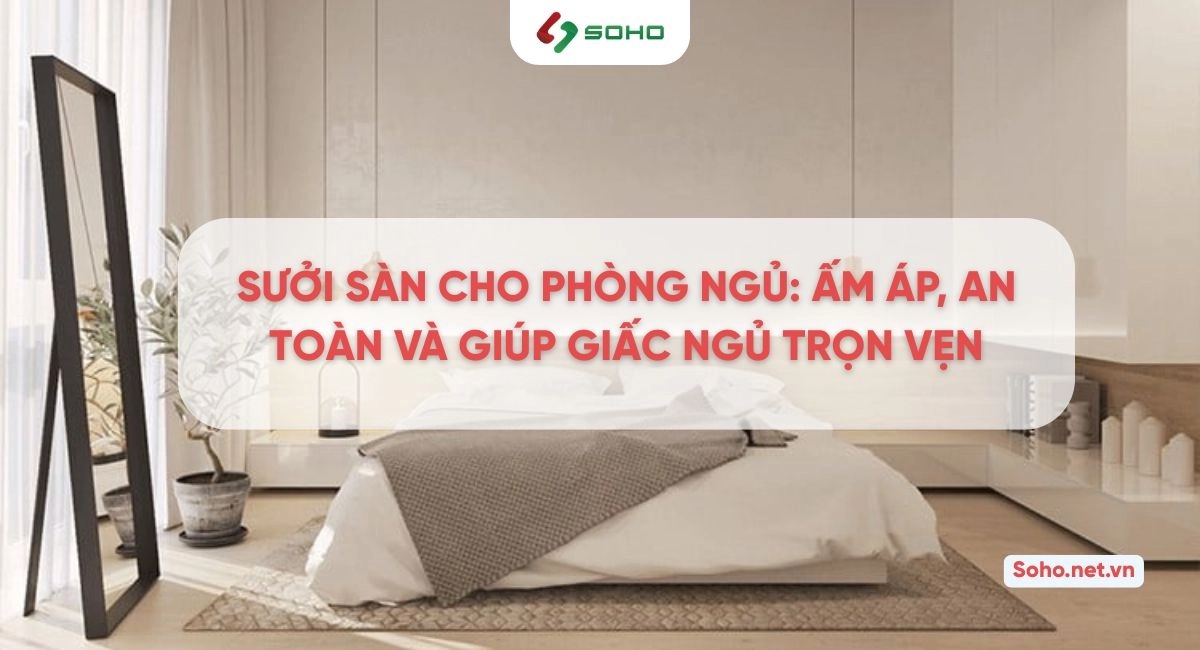 Phòng ngủ ấm áp với chăn sưởi Lanaform bật sáng