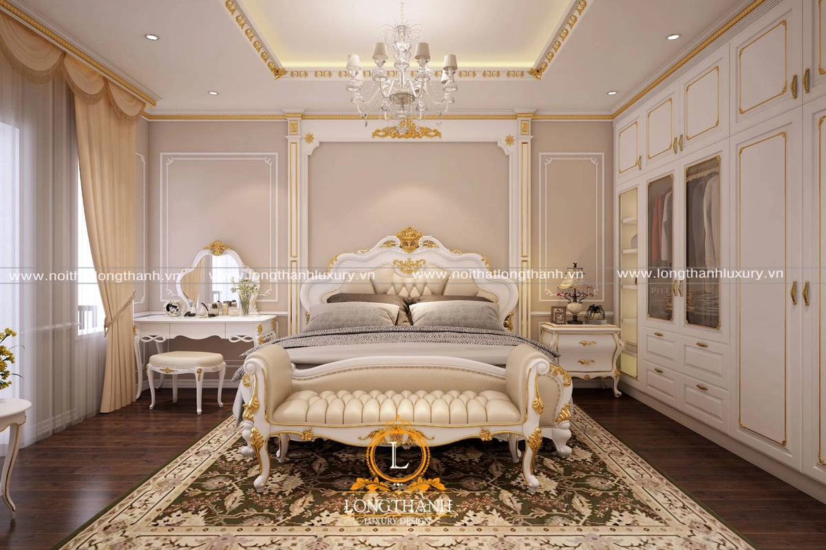 Phòng ngủ bày trí bộ ga giường Everon sang trọng