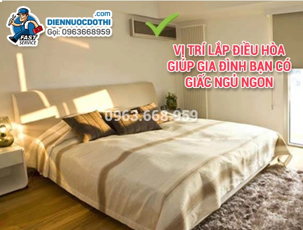 Phòng ngủ điều hòa với ga Everon màu trung tính