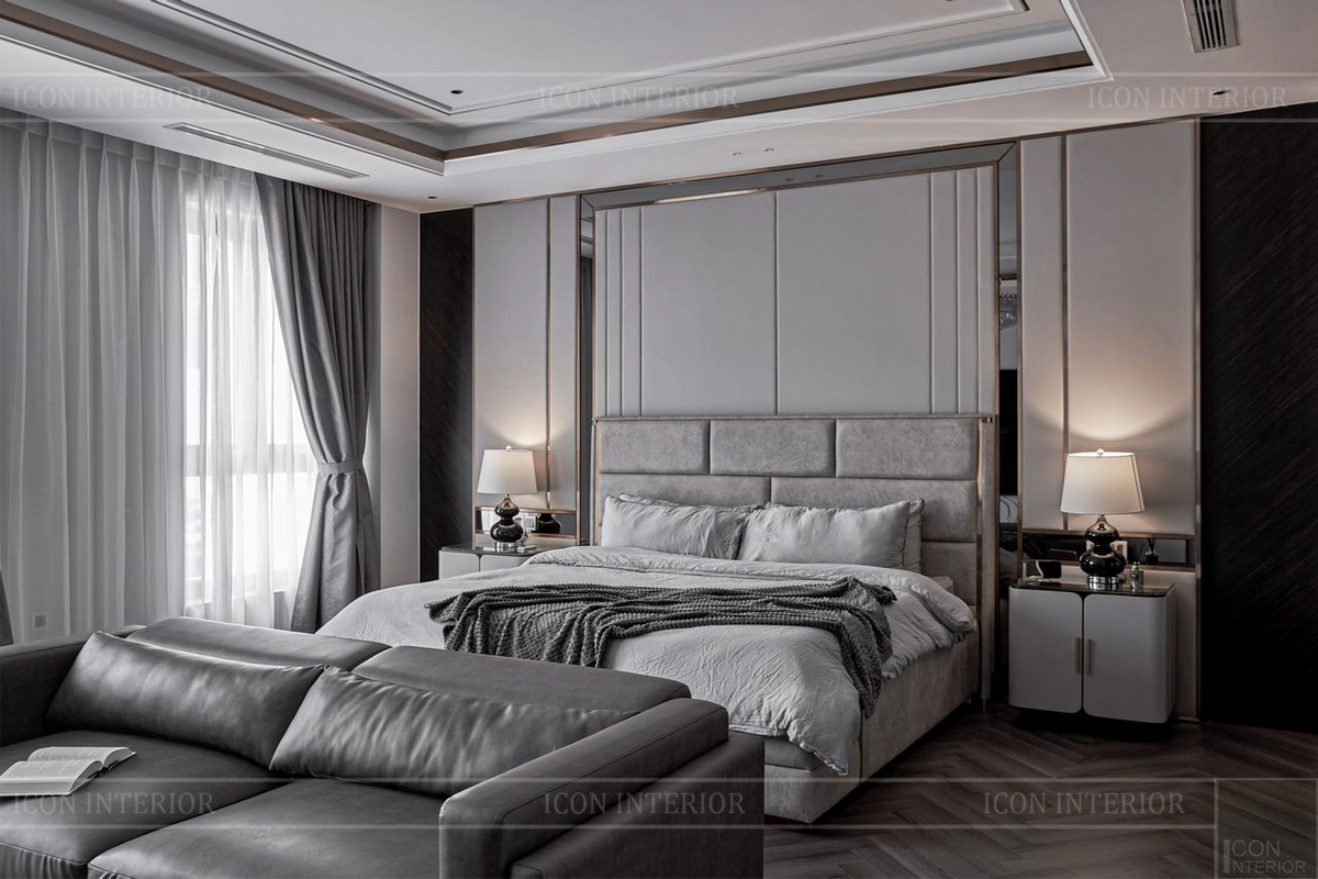 phòng ngủ hiện đại với nệm foam Thắng Lợi