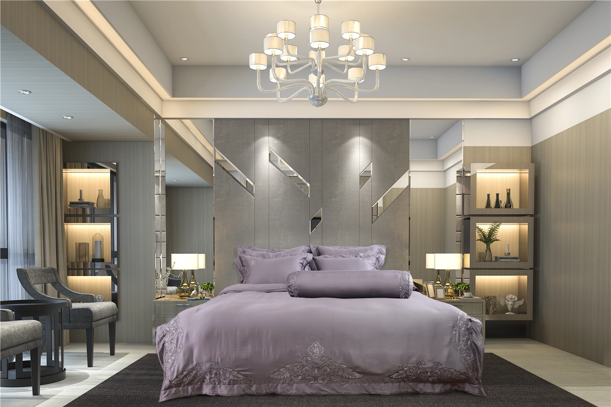 phòng ngủ hoàn thiện với đệm Vikosan sang trọng