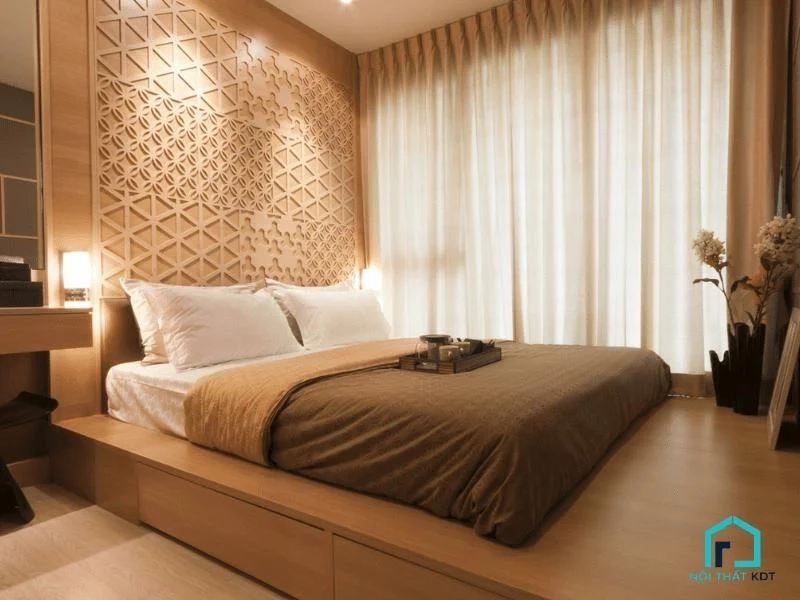 phòng ngủ tối giản với đệm Vikosan cỡ queen