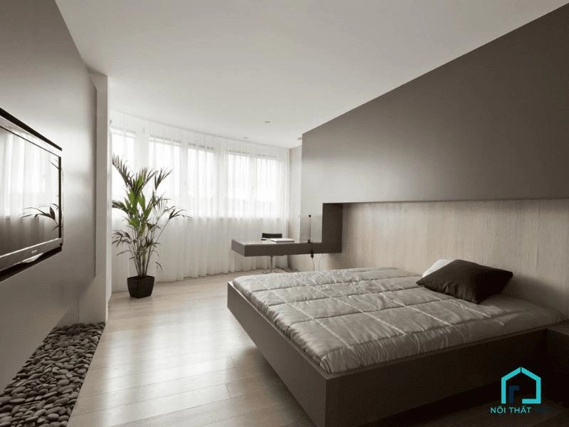 Phòng ngủ tối giản với Dunlopillo hỗ trợ cột sống