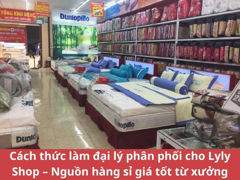 quầy tư vấn tại đại lý chăn ga gối đệm