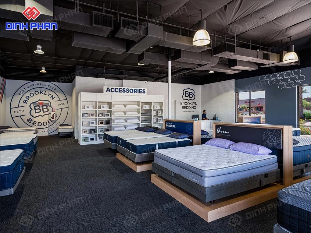 Showroom Everon trưng bày chăn ga gối đệm
