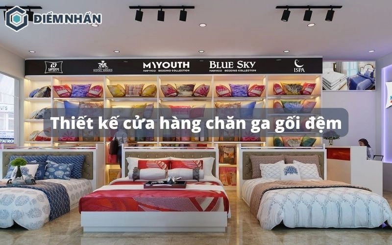 Showroom Hanvico trưng bày bộ chăn ga cao cấp