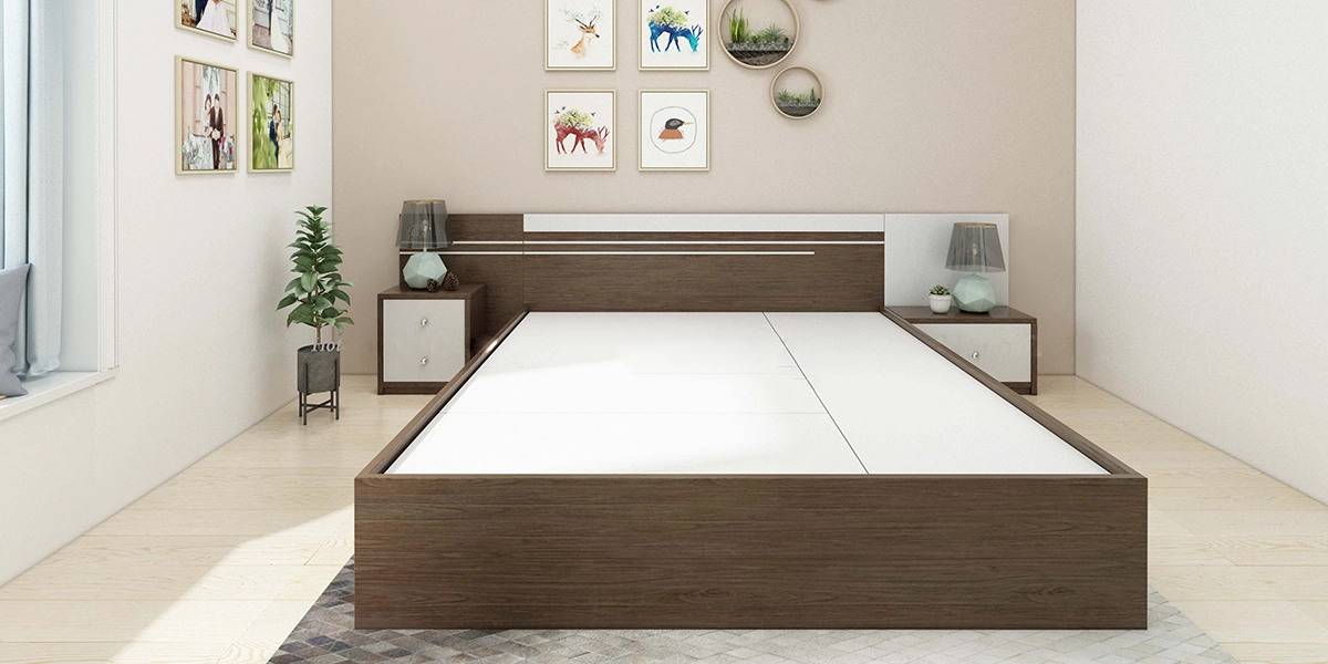 so sánh giường gỗ sồi Everon và giường bọc nệm