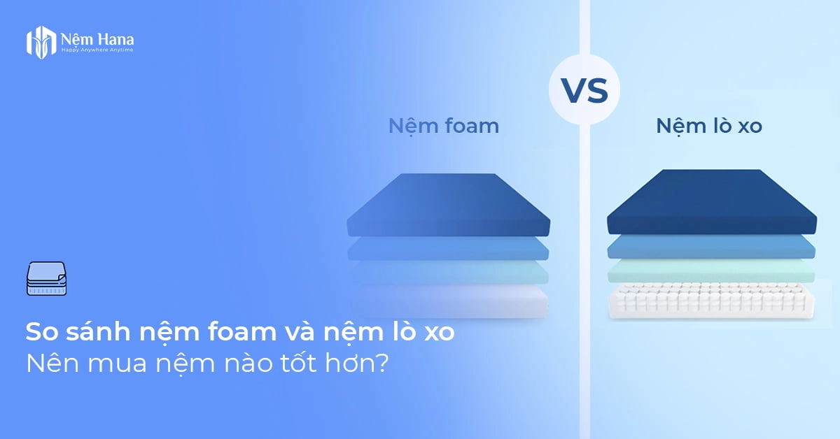 So sánh nệm foam lò xo cao su Kymdan