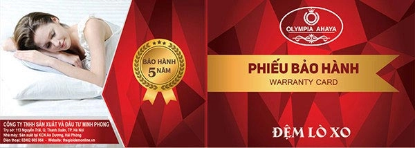 Tem bảo hành đệm lò xo Tuấn Anh chính hãng cận cảnh