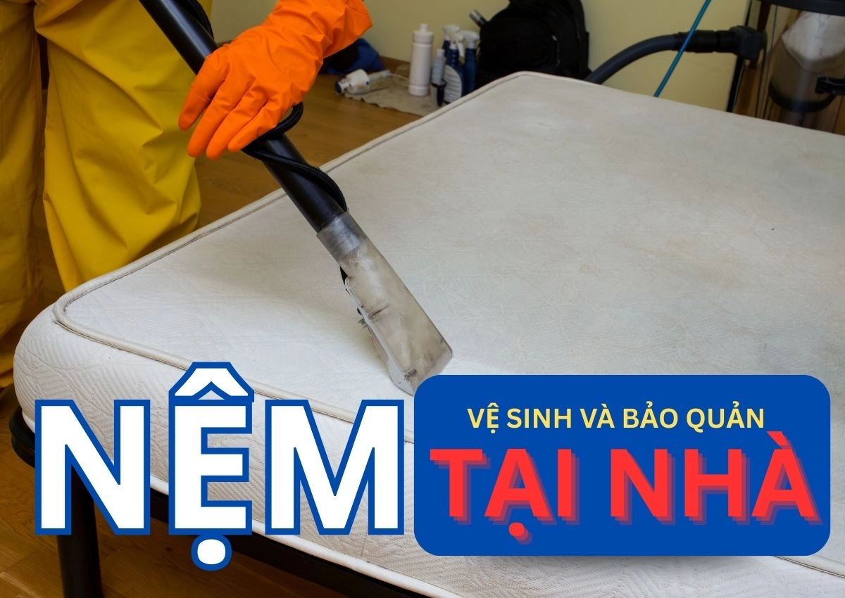 thao tác hút bụi vệ sinh nệm Nệm Kim Cương tại nhà