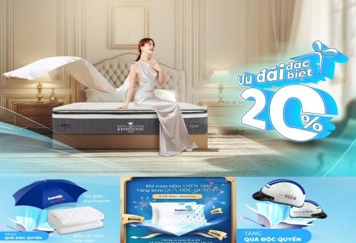 Thẻ giá nệm Dunlopillo và Kymdan tại showroom