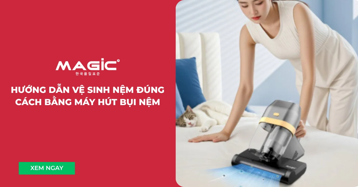 Vệ sinh áo nệm Kim Cương Happy Gold bằng máy hút bụi