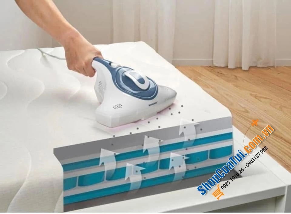 vệ sinh đệm Everon bằng máy hút bụi cầm tay