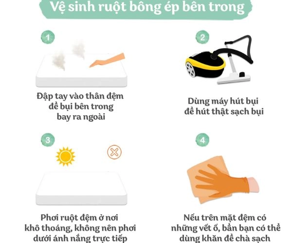 vệ sinh đệm và gối cao su Everon đúng cách