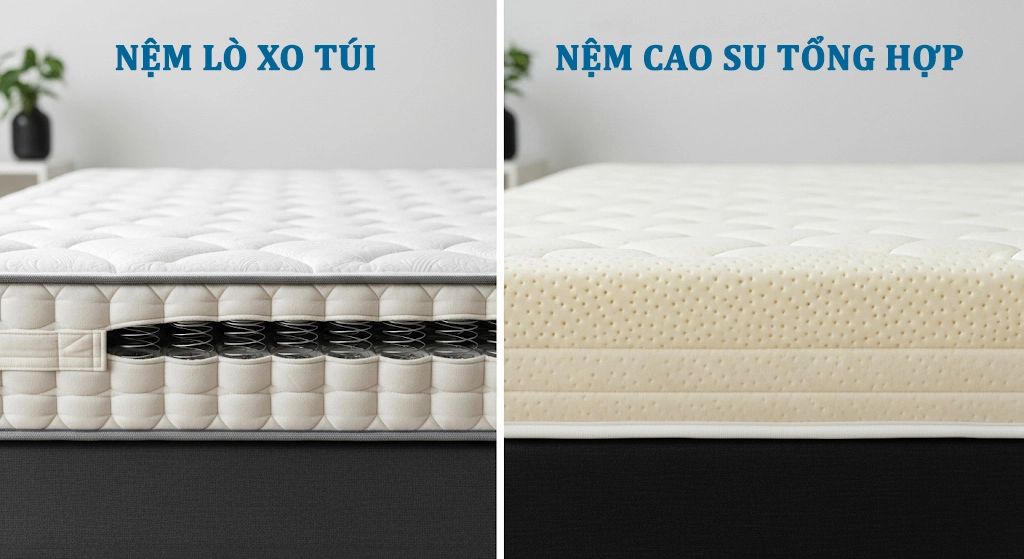 Biểu đồ so sánh nệm cứng và nệm mềm