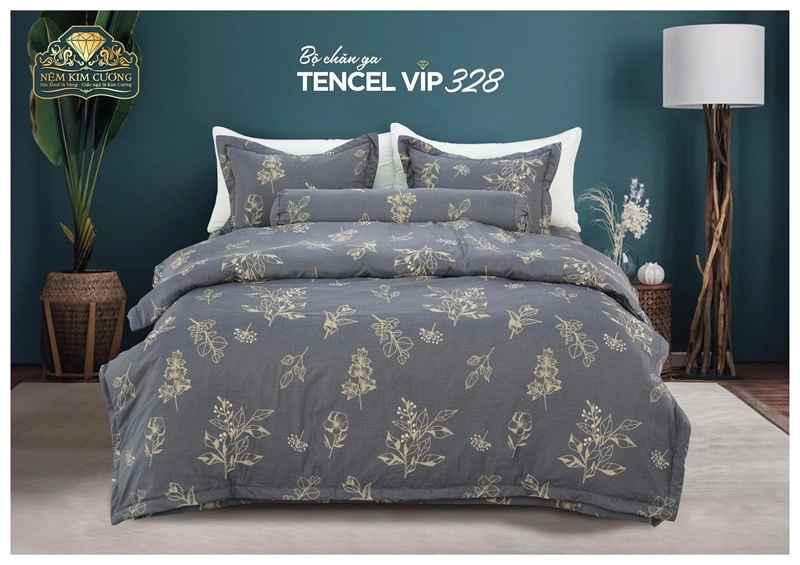 Bộ Tencel Kim Cương màu pastel trong phòng tối giản