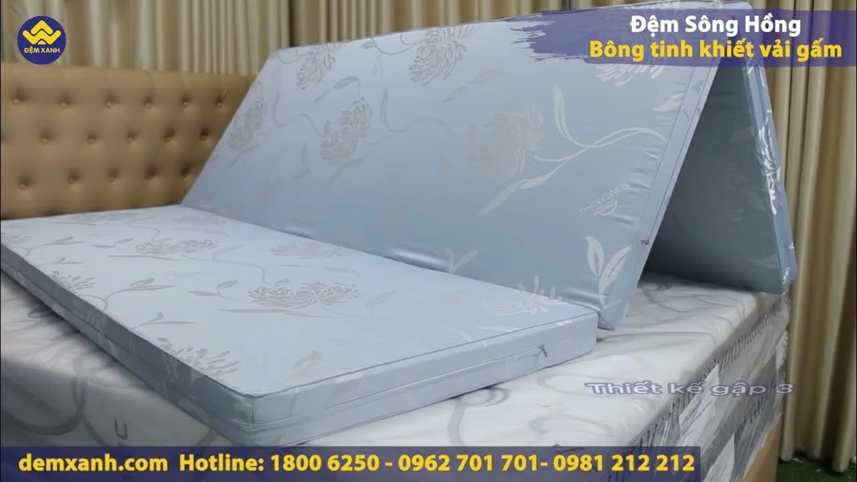cận cảnh nệm bông ép tinh khiết nhiều lớp