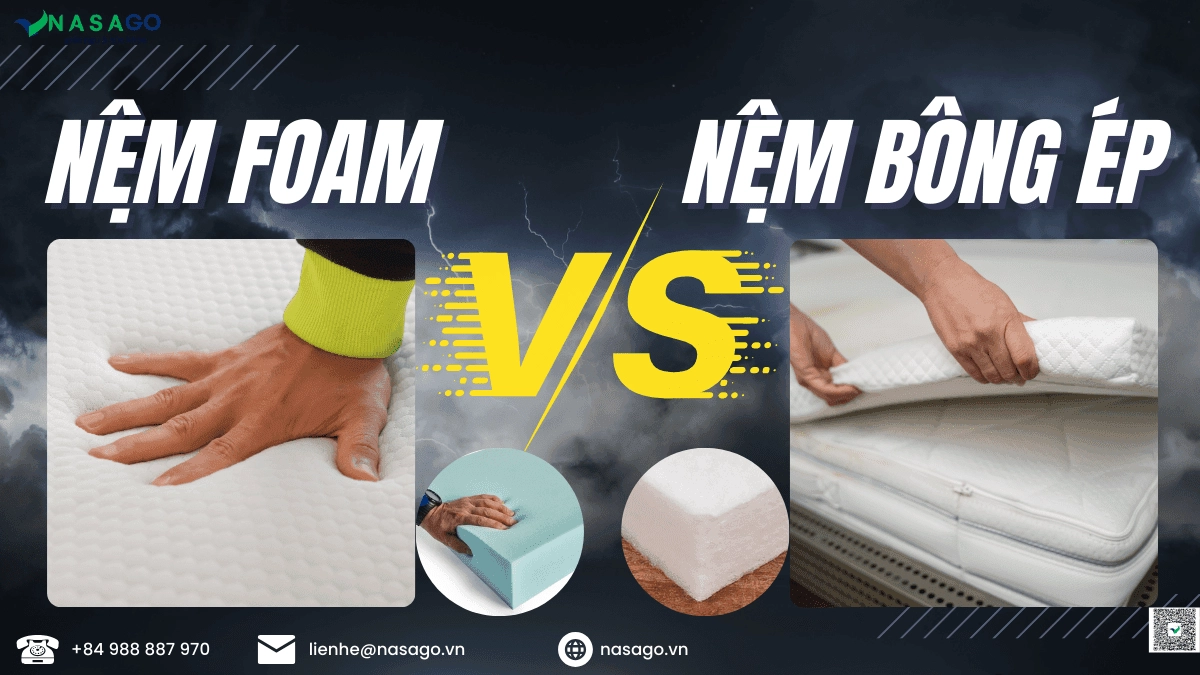 cấu tạo nệm cao su và nệm bông ép